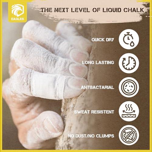 EAGLES Pro Grade Gym Liquid Chalk 60, 120 or 280ml Mess-Free Chalk for Weightlifting, Gymnastics Rock Climbing, Pole Grip, Sports Dries in Seconds - Sweat-Resistant and Long Lasting - style: 280ml