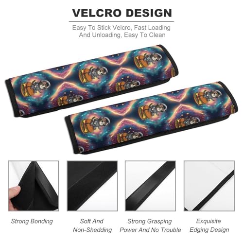 2PCS Funny Cat Hamburger Space Car Seat Straps Shoulder Pads Soft Padded Seat Belt Cushion for Adult Use, Car Seats Pushchair Strollers High Chair Pushchair, Anti-Slip Pad - color: Pattern 170