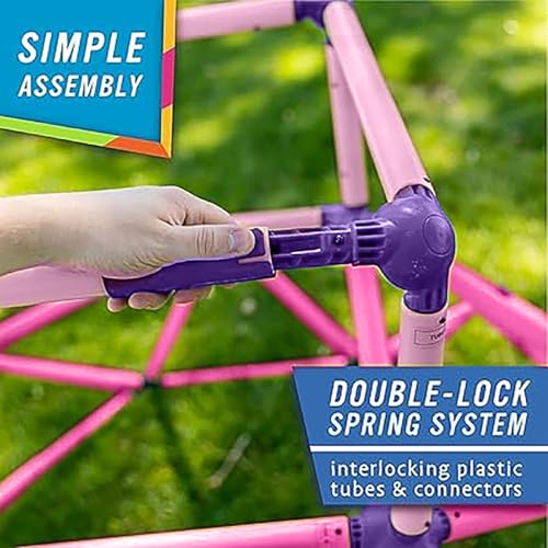 Eezy Peezy Climber with Top - Active Indoor Outdoor Play Set Climbing Dome Equipment Toys - Fun for Kids Ages 3 to 6 Years Old, Pink - color: Pink