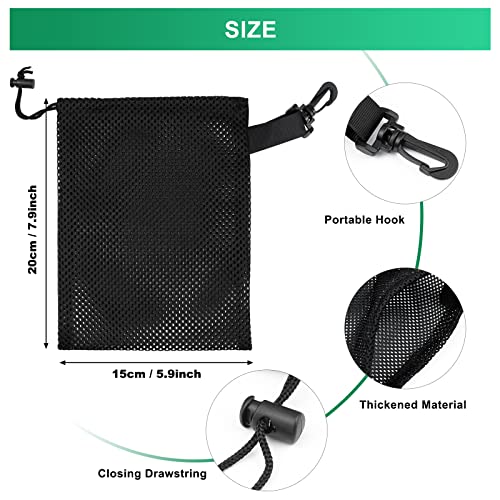 10 PCS With Clips Mesh Drawstring Bags, Portable Nylon Storage Bags for toy,Sports Storage,Outdoor activities etc. (5.9x7.9in) - size: 5.9x7.9in
