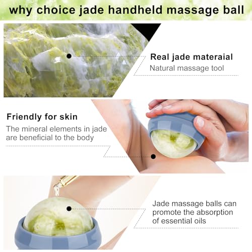 ideayard Massage Stone Jade Ball for Full Body Massage Lacrosse Ball Massager, Back Massage Tool, Self Massage Ball for Sore Muscle - color: Blue