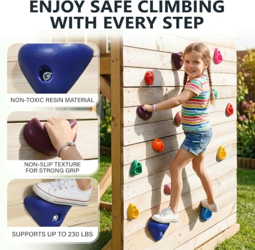 Kids Rock Climbing Holds, 36-Piece Hardware Set, Multicolor - color: 36 Pcs - Multicolor