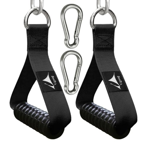 Heavy Duty Gym Exercise Handles Attachment for Cable Machine,Resistance Band,Pulley System Home Fitness Workout Equipment, with Elastic Rubber Grip and 2 Large Carabiners - color: Space Black xw