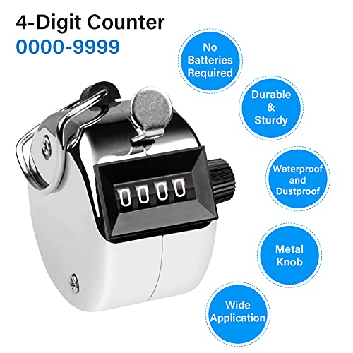 Tally Counter, 4-Digit Clicker Counter, Metal Hand Tally Counters Clicker Pitch Counter for Counting, Knitting, Coaching, Golf, Lap, Fishing - color: B-1 PCS