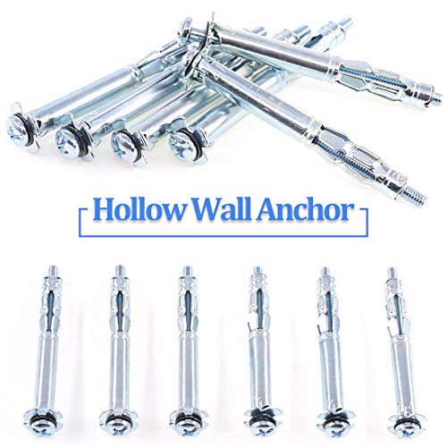 Glarks 30Pcs 4x60MM Heavy Duty Zinc Plated Steel Molly Bolt Hollow Drive Wall Anchor Screws Set for Drywall, Plaster and Tile (M4x60) - size: 4x60mm