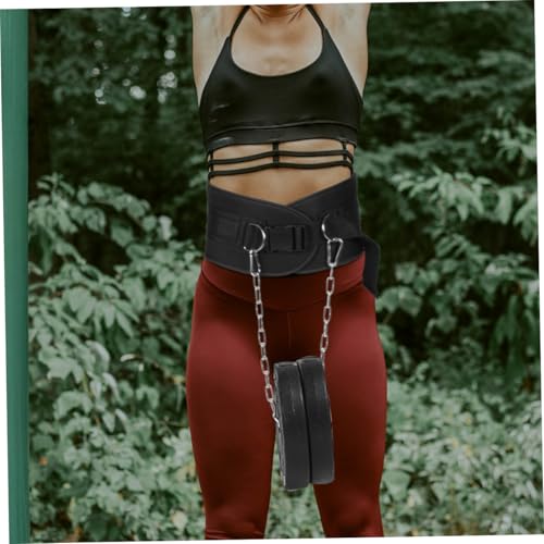ibasenice Weighted Pull-up Dip Belt with Chain for Strength Training Adjustable Weight Lifting Belt Sturdy Fitness Equipment for Muscle Building