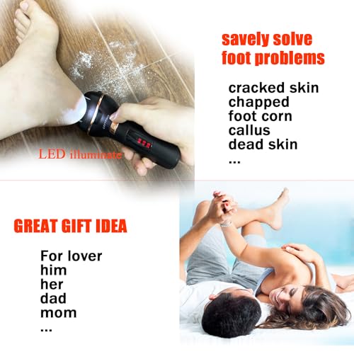 Electric Foot Callus Remover- Long Service Time, Rechargeable Electronic Foot File- Ideal Gift, Professional Pedicure Tools, Waterproof Foot Scrubber, Pedicure Kit Feet Care for Dead Skin (Black) - color: Black