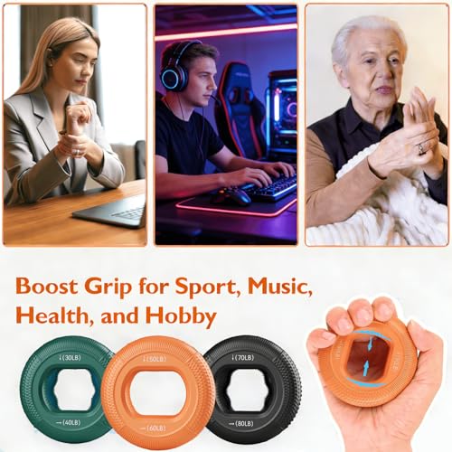Hand Grip Strengthener, Finger Exerciser, Forearm Strengthener Kit - 7 Pack, Targeted Hand & Forearm Strength, Relief & Recovery Kit