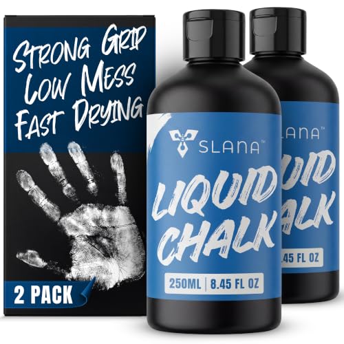 Liquid Chalk for Weightlifting, Gym and Workout Hand Chalk Grip | Magnesium carbonate grip chalk in 50ml, 59ml clear and 250ml sizes. For lifting, cheer, gymnastics and CrossFit. - size: 8.5 fl oz 2-Pack (Power Pair)