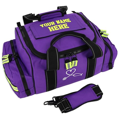 Lightning X Customizable Large EMT Medic First Responder EMS Trauma Jump Bag w/Embroidered Name - PURPLE - color: PURPLE