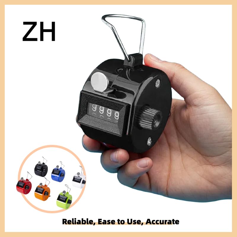 White Deer Hand Tally Counter 4 Digit Number Dual Clicker Golf Handy Convenient - color: Black