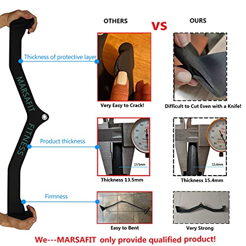 MARSAFIT Home Gym Fitness Rowing T-bar V-bar Pulley Cable Machine Attachment, Bicep Curl Tricep LAT pulldown Bar Back Strength Training Handle Grips LAT Pull Down Bar for Seat Row Workout - style: BTBAR 1905