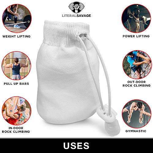 No Mess Climbing Chalk Ball for Lifting, Climbing, Gymnastics & Crossfit – Refillable Chalk Ball with Pure Magnesium Carbonate for Dry Hands & Better Grip – 2.3 oz - color: White