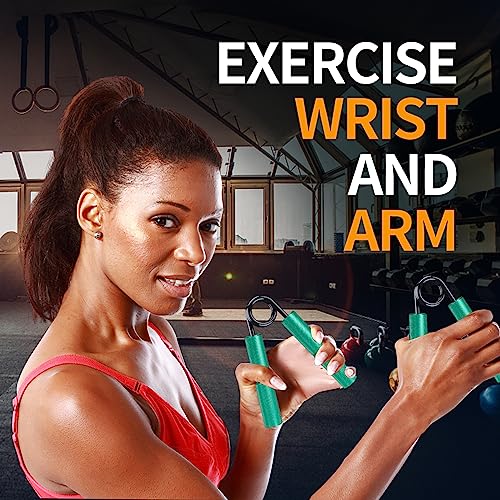 Grip Strength Trainer Set, 6 Pack, 50-350LB, Wrist Forearm Strengthener, Metal No Slip, Hand Grip Gripper Strengthener for Strength Training and Exercise, Hand Workout Squeezer Grip Strength - color: Green,350lb