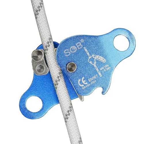 Climbing Ascender Fall Protection Device - Aluminum Magnesium Alloy Rope Grab Clamp for Rock Climbing, Mountaineering, Arborist, Aerial Work