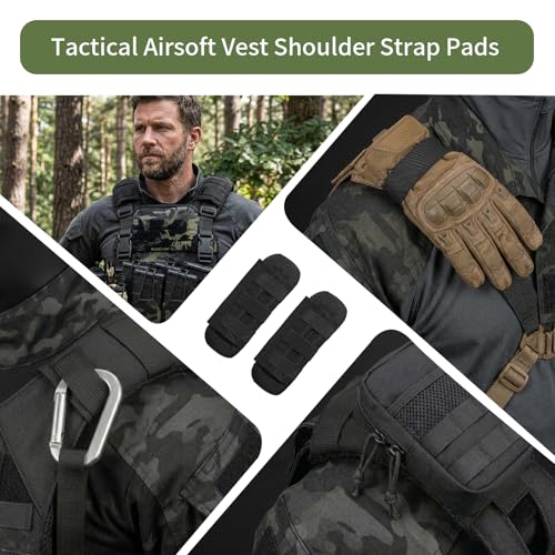 2 Pack Shoulder Strap Pad, Tactical Backpack Shoulder Pads for Sling Bag Strap, Soft Breathable Mesh Cushion Gear for Universal Vest Plate Carrier