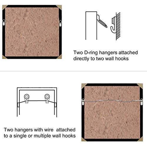 20 Pack D-Ring Steel Picture Hangers Heavy Duty with Screws Picture Frames Double Holes Clasp Picture Hang Solutions, for Hanging Clock Paintings Artwork Picture Frame Hook Photos Mirrors (Silver) - size: 20 Pack-Double hole
