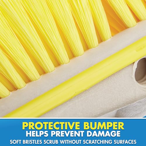 STAR BRITE Deluxe Telescoping Deck Brush Kit - Extendable 3'-6' Aircraft-Grade Aluminum Handle, Floats if Dropped, Ergonomic Design, Multi-Surface Cleaning - Soft Yellow Bristles - (040191) - style: Yellow, Soft