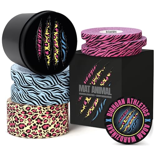 Bighorn Athletics × Adam Wardziński Mat Animal Tape Kit, Neon Jungle Set | Special edition set with 7 rolls of bold printed finger & sports tapes in a tin holder. Residue-free Zinc oxide adhesive. - color: Neon Jungle
