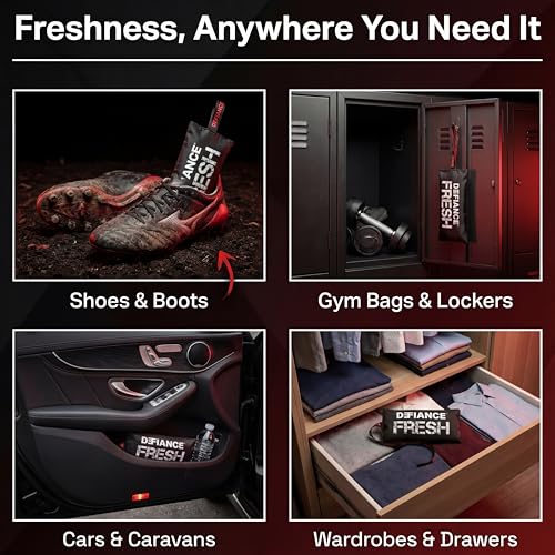 Defiance Fresh Shoe Deodorizer, Shoe Odor Eliminator, Natural Freshener | Natural Bamboo Charcoal, Lemon & Ocean Scent, 2 Pack, Shoe Deodorizing Inserts, Long Lasting, Reusable, Odor Remover shoes,