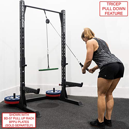 Valor Fitness Portable LAT Pulldown Machine – Standalone or Bundle with Tricep Rope, V-Bar & Triangle Handle for Strength Training & Home Gym