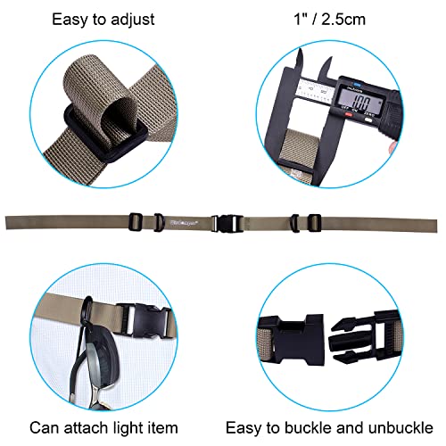 Wisdompro Backpack Chest Strap, Heavy Duty Backpack Sternum Strap Add on | Adjustable Nylon Chest Belt Replacement with Quick Release Buckle, for Travel, Hiking, Camping and Jogging - with Slide Locks - color: Khaki
