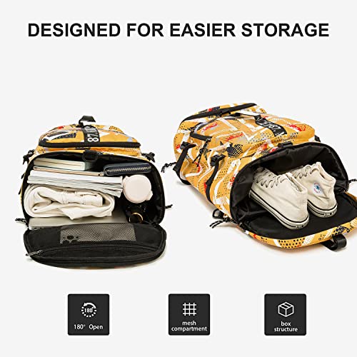 Gym Duffle Bag Waterproof black Laptop Backpack Suitable for Hiking, Fishing, Travel 40L Large Capacity Trendy Cool Lightweight Backpack for Men and Women - color: Yellow