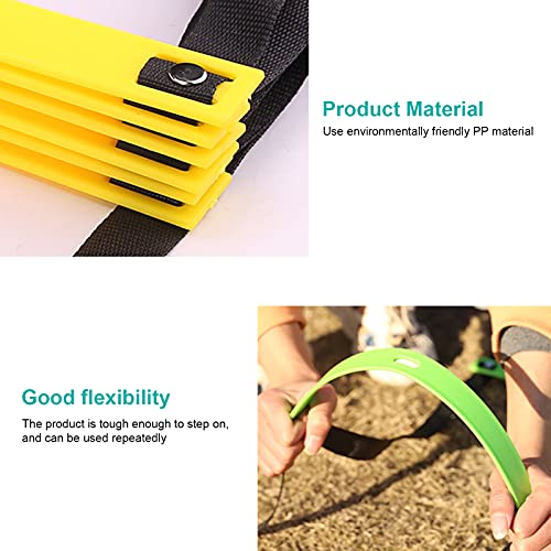 banapoy 7M Agility Ladder, 14 Rung Fixed Distance Speed Training Equipment with Angle Marks for Soccer Football Fitness Coaches and Athletes - color: Yellow