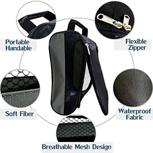 Golf Shoe Bag, Gray Golf Shoes Bags Men/Women Outdoor Zippered Carrier Bags with Ventilation Sport Shoes Bag Travel Shoe Bags (Grey) - color: Gray