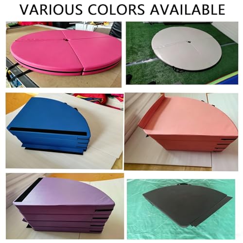 Foldable Pole Crash Mat, Pole Dance Mat, Anti-Collision Cushioned PU Leather Mat for Yoga, Gymnastics, Pole Dancing Light-Purple 2" Tx3.9'W