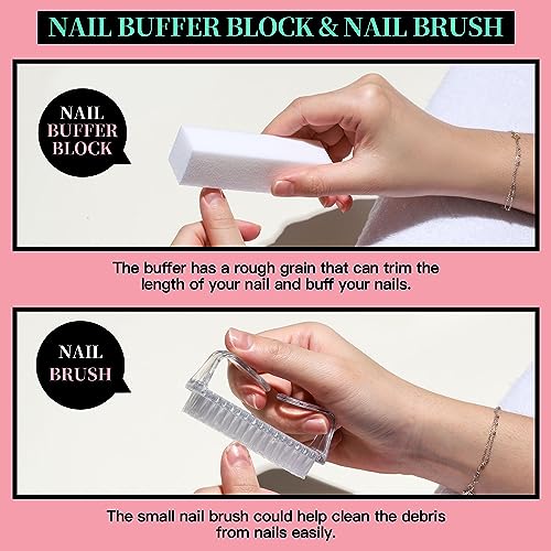 FANDAMEI Manicure Kit, Nail Files 100/180, Cuticle Nippers, Nail Buffer Block, Cuticle Pusher, Cuticle Peeler, Ingrown Toenail Tool, Toenail File, Nail Care Kit, Nail Tools for Manicure, White - color: H-white