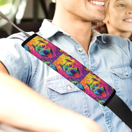 2 Pack Colorful Pitbull Car Seat Belt Pad Soft Padded Harness Pads Strap for Child, Car Seats Pushchair Strollers High Chair Pushchair, Anti-Slip Pad - color: Pattern 165