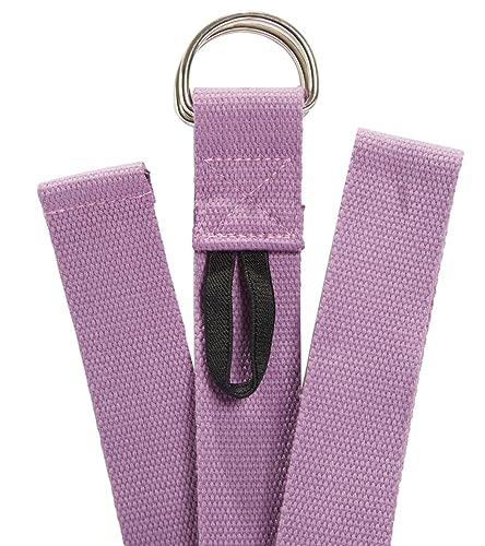 Everyday Yoga Strap with Metal D-Ring - Durable Stretching Strap for Yoga, Pilates, Flexibility & Physical Therapy (6ft, 8ft, 10ft) - color: Lilac, size: 10 Foot