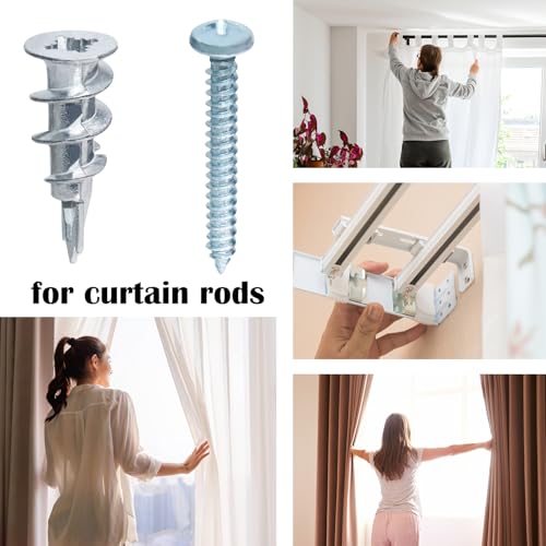 #8 Metal Zinc Self Drilling Hollow Metal Wall Anchors and Screws Kit | 10 No Pre Drill Hole Required Heavy Duty Drywall Anchors, 10 #8 x 1-1/4'' Screws for Drywall Hanging/Mounting-Hold Upto 75lbs - size: Silver Metal