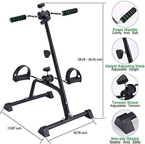 Pedal Exerciser Bike Hand Arm Leg and Knee Peddler Adjustable Fitness Equipment for Seniors, Elderly Home Pedal Exercise Bike for Total Body, with Gift Box - color: Classic Model