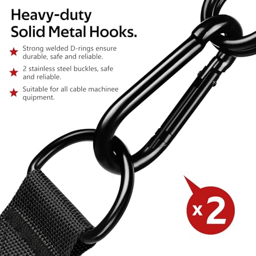 Exercise Handles, Cable Machine Handles for Gym Cable Attachments Training | 2 Pack Heavy Duty Handle with Non Slip Grip for Cable Machines, Pull Down Workouts, Resistance Bands and Home Gym Equipment - color: Black