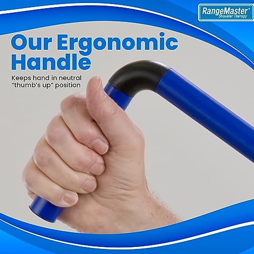 RangeMaster ShoulderWand Therapy Stretching Tool│Collapsible Stretching Bar │Physical Therapy Tool for Recovery and Increasing Motion (Blue) - color: Blue