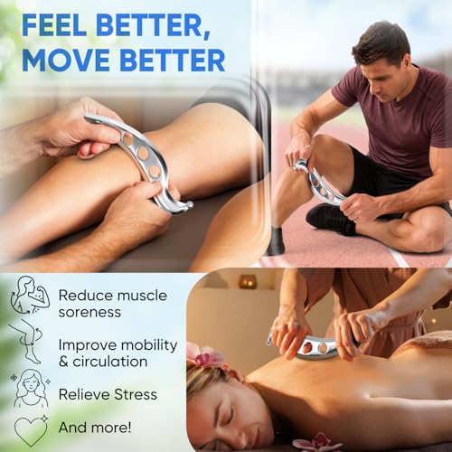 Professional Muscle Scraper Tool – Medical-Grade 304 SS IASTM & Gua Sha Scraping Tool – Ergonomic Fascia Mobilization Instrument for Soft Tissue Massage & Manual Bodywork – Emollient Balm Included - color: Ellipse Pro
