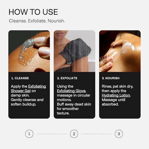 biotyspa Body Spa Kit - Exfoliating Glove, Exfoliating Shower Gel (100ml) & Hydrating Lotion (100ml) with Hyaluronic Acid & Niacinamide - Smooths & Renews for Radiant Skin - 3pc Set - size: Body Spa Kit