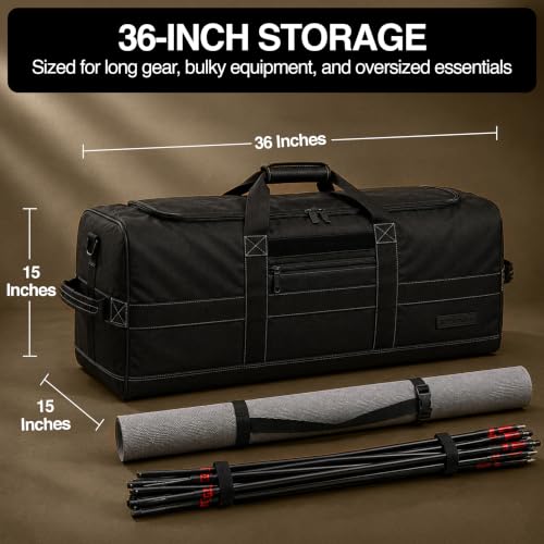 Tufformation 132L 36" Heavy Duty Extra Large Duffle | Upgrade Zipper with Durable and Water Resistant, Camping Bag, Travel Storage, Tent Storage, Sports Equipment Bag for Coaches