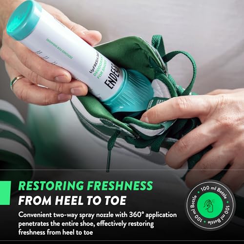 Endees UpFresh 360° Shoe Deodorizer Spray – 6 x 3.38 Fl Ozl I Foot Odor Eliminator Shoe Spray for Smelly Shoes, Feet, Sneakers, Boots, and Gym Bags, Stinky Smell Elimination Deodorant, Travel Size - size: 3.38 Ounce (Pack of 6)