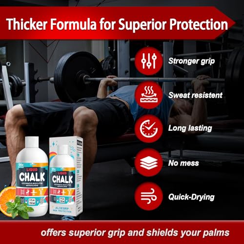 Pro Grade Liquid Chalk 2 oz or 12 oz Mess-Free Gym Chalk for Weightlifting, Gymnastics, Rock Climbing, Dancing, Dries in Seconds - style: 5 oz