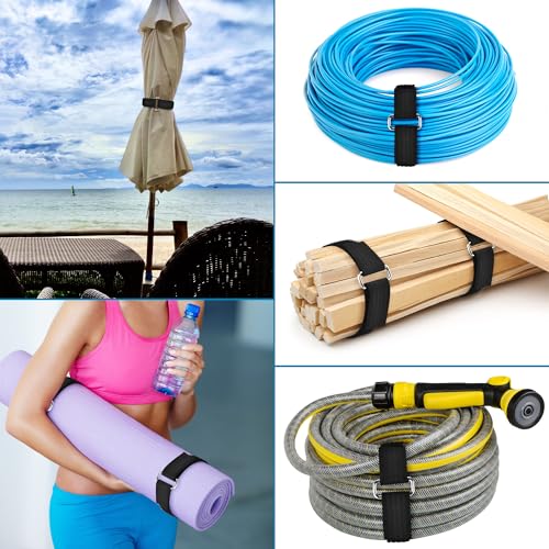 Nettbe 1"x39.4ft Hook and Loop Straps with 60 Buckles Adjustable Cut-to-Length Cable Ties Roll- Reusable Nylon Fastening Tape Cable Straps for Storage or Organization (1in x 39.4ft) - size: 1in x 39.4ft