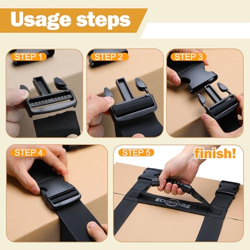 Carrying Strap with Handle, Handheld Belt for Safely Moving and Lifting Heavy Boxes, Adjustable Belt, H-Shaped Style Carry Straps, Suitable for Cylinder, Camping Mat(61 inch) - size: 61 inch (H-shaped)