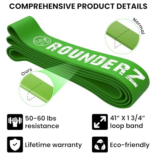 Rubberbanditz Rounded Edge Resistance Band | Compact and Light Weight Exercise Bands | Suitable for All Fitness Levels Users| Travel Friendly Resistance Bands for Working Out - color: Green