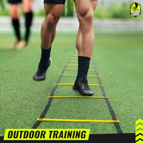 Teenitor Agility Ladder Speed Ladder Training Ladder for Soccer, Speed, Football Fitness Feet Training Carry Bag Agility Training Equipment 13 rungs, 23 feet - color: ‎Yellow