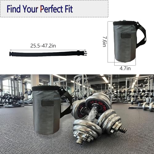 Rock Climbing Chalk Bag & Bouldering Bucket, 7.5" Oxford with Zipper Pocket - Lightweight Gym Accessories for Men Women (Black/Charcoal Grey) - color: Grey