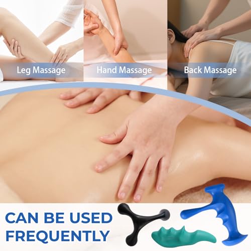 3PCS Thumb Saver Massage Tools,Manual Deep Tissue Massage,Set Include 1 Green Thumb Protector Tool & 1 Trigger Point Pressure Massager & 3-Legged Massage Knobs (3 Pcs) - color: 3 Pcs