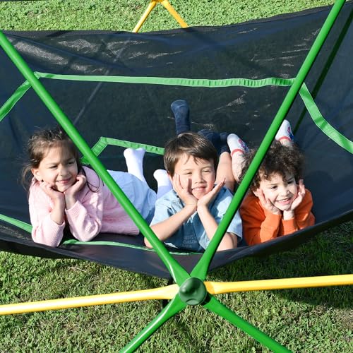 Merax 13FT Climbing Dome with Hammock, Outdoor Geometric Dome Climber | Playground Climber for Kids 3-10 Supporting 1000 lbs, Easy Assembly Play Center Jungle Gym - style: 13FT Yellow & Green