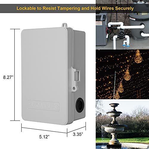 SURAIELEC Digital Pool Timer, 40Amp 2HP, 120/240/277VAC, 24-Hour Display | 7-Day Programmable Digital Timer Switch, Outdoor Indoor Timer Box for Pool Pump, Water Heater, Lights, Powerful Appliances - style: 120-277VAC 1-2HP